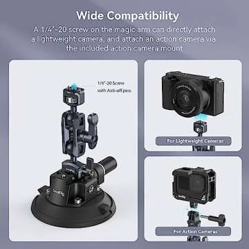 SMALLRIG 4" Camera Suction Mount for Lightweight Cameras