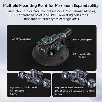 SMALLRIG 4" Camera Suction Mount for Lightweight Cameras