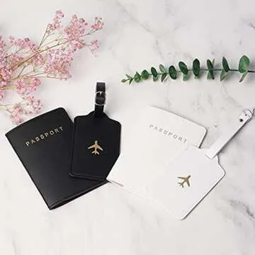 Stylish Passport Holder and Luggage Tag Set for Travel