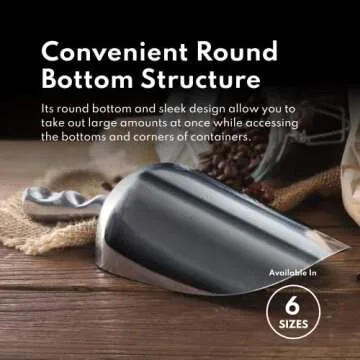 New Star Foodservice 34608 One-Piece Cast Aluminum Round Bottom Bar Ice Flour Utility Scoop, 85-Ounce, Silver (Hand Wash Only)