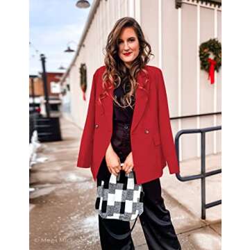 luvamia Women Casual Long Sleeve Lapel Oversized Work Blazer Boyfriend Jacket True Red Blazers for W...