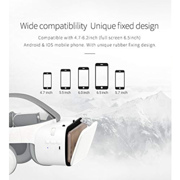 Affordable 3D VR Headset with Bluetooth Headphones for All Smartphones