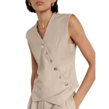 Cicy Bell Women's Stylish Waistcoat Vest for Office Wear