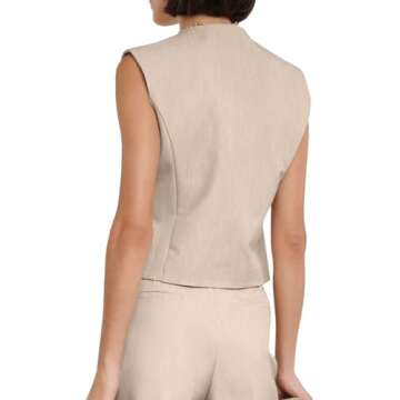 Cicy Bell Women's Stylish Waistcoat Vest for Office Wear