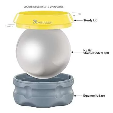 MIRASON Massage Ball Ice Roller Cold Therapy Cryosphere Deep Tissue Manual Massage Ball Stay Cold or Hot for Sore Muscle Relief, Shin Splints, Sore Shoulders, Knee, Foot Recovery Ice Pack (Yellow)