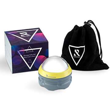 MIRASON Massage Ball Ice Roller Cold Therapy Cryosphere Deep Tissue Manual Massage Ball Stay Cold or Hot for Sore Muscle Relief, Shin Splints, Sore Shoulders, Knee, Foot Recovery Ice Pack (Yellow)