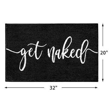 Get Naked Bath Mats Black Bathroom Rugs for Bathtub Funny Bathroom Decor Cute Plush Bathtub Mat Wate...
