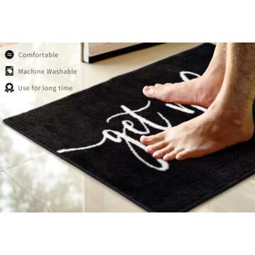 Get Naked Bath Mats Black Bathroom Rugs for Bathtub Funny Bathroom Decor Cute Plush Bathtub Mat Water Absorbent Non Slip Bath Mat