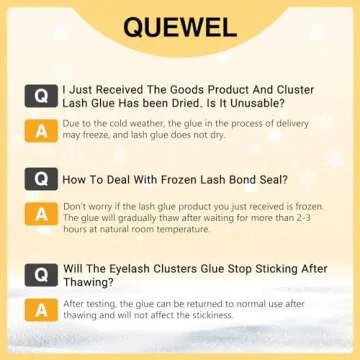 QUEWEL Lash Clusters Bond And Seal, Black Cluster Lashes Glue For DIY Eyelash Extensions, Strong Hold&Waterproof Eyelash Clusters Glue, Gentle Lashes Glue