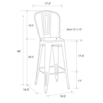 DHP Luxor 30" Metal Wood Seat Bar Stool Set of 2