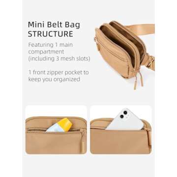 WESTBRONCO Fanny Packs for Women Men, Belt Bag with 4 Zipper Pockets, Fashion Waist Packs, Lightweight Crossbody Bags with Adjustable Strap for Workout/Running/Hiking (Brown)