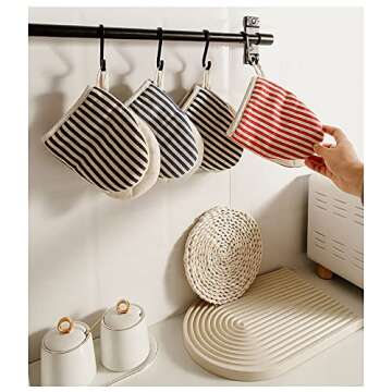 careme Mini Oven Mitts,2pk- Heat Resistant Kitchen Gloves to Protect Hands, Non-Slip Grip- Ideal Set...