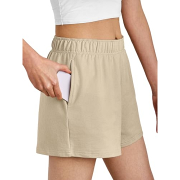 AUTOMET Women's Athletic Sweat Shorts - Summer Workout & Casual Wear