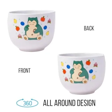 Snorlax Ceramic Ramen Bowl with Chopsticks, 20oz