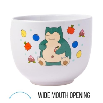 Snorlax Ceramic Ramen Bowl with Chopsticks, 20oz