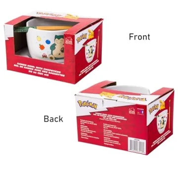 Snorlax Ceramic Ramen Bowl with Chopsticks, 20oz