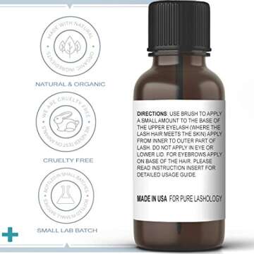 OPTIMIZED Eyelash Stem Cell Growth Serum & Eyebrow Enhancer with Pure Biotin, Castor Oil, Green Tea & Panax Ginseng, Natural DHT Blocker, Thicker, Longer Lash & Brow Hair, 10ML Large