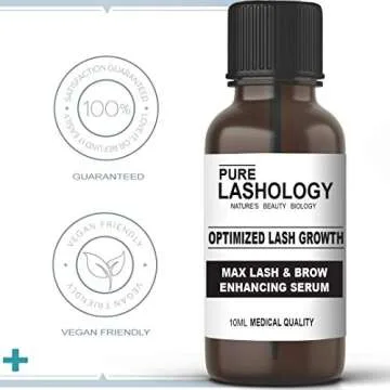 OPTIMIZED Eyelash Stem Cell Growth Serum & Eyebrow Enhancer with Pure Biotin, Castor Oil, Green Tea & Panax Ginseng, Natural DHT Blocker, Thicker, Longer Lash & Brow Hair, 10ML Large