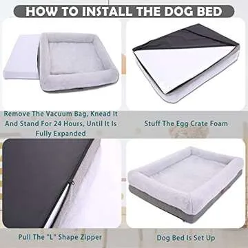 WINDRACING Orthopedic Dog Bed for Medium Dogs, Bolster Sides Dog Sofa Bed with Removable Washable Cover & Non-Skid Bottom, Soft Pet Bed with Egg Foam Dog Couch for Sleeping, 31 x 25 Inch, Gray