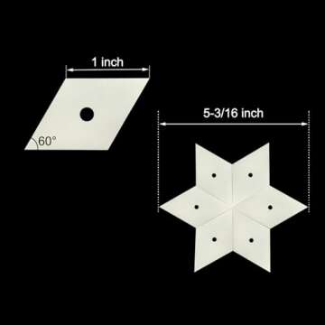 Yosine 300pcs 1 Inch Diamond 60 Degrees Paper Piecing Paper for quilting DIY sewing crafts,6 Point D...