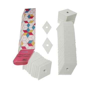 Yosine 300pcs 1 Inch Diamond 60 Degrees Paper Piecing Paper for quilting DIY sewing crafts,6 Point Diamond Paper Piecing Templates