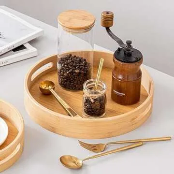 Bamboo Round Serving Tray - Stylish Serving Solution
