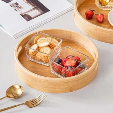 Bamboo Round Serving Tray - Stylish Serving Solution