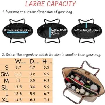 DailyPlus Purse Organizer Insert with Zipper Felt Bag Organizer Handbag Organizer Insert with Key Chain for Tote Purse Bag Black Small