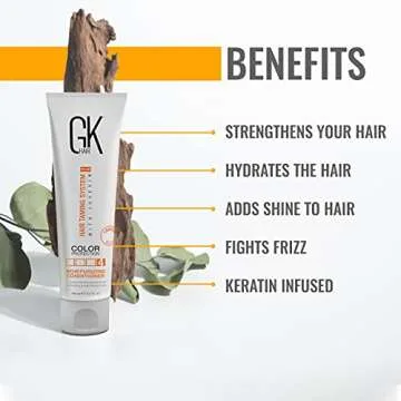 GK HAIR Global Keratin Moisturizing Conditioner (100ml/3.4 Fl Oz) for Hydrating Color Protection Dry Damage Curly Frizzy Color Treated Hair Repair Organic Paraben Sulfate Free All Hair Types