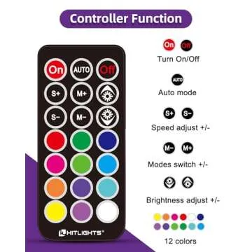 HitLights 32.8ft LED Strip Lights, RGB 5050 Color Changing LED Light Kit Ultra Brighter 300LEDs Flexible Light Strips with RF Remote and UL Power Supply for Home Room Party TV Bedroom