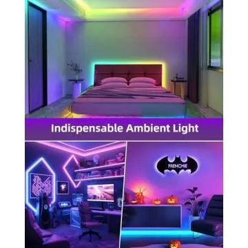 HitLights 32.8ft LED Strip Lights, RGB 5050 Color Changing LED Light Kit Ultra Brighter 300LEDs Flexible Light Strips with RF Remote and UL Power Supply for Home Room Party TV Bedroom