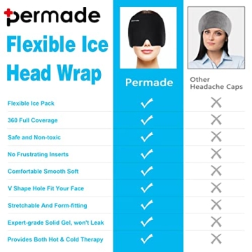 Permade Reusable Ice Pack for Migraines and Pain Relief