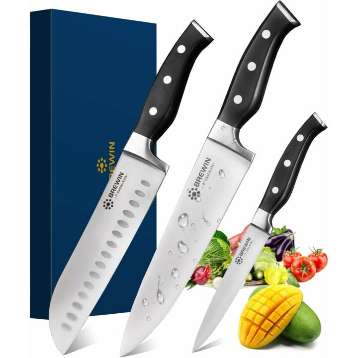 Brewin 3PC Chef Knife Set - High Carbon Steel