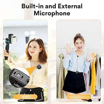 MAONO Compact Wireless Lavalier Microphone, 2.4GHz Dual Lapel Mics with Real-time Monitoring and 22-...