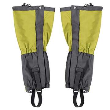 Ultra avoid Tear Boot Gaiters for Hiking , Leg Gaiters with watertight zippered , adjust Shoe Gaiters for Hunting , Breathable Snow Gaiters for Men & Women(Green) , Leg Gaiters with watertight Zip