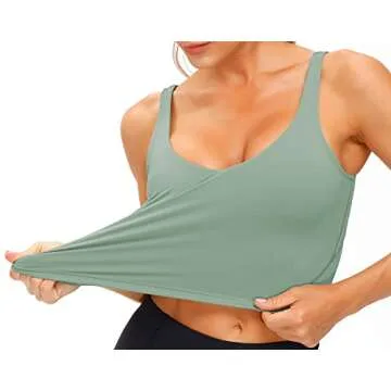 Wjustforu Women's Tank Top Padded Sports Bra Running Workout Yoga Crop Top (Medium, Jasmine Green)