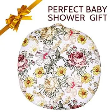 Newborn Lounger Cover for Boys Girls, Removable Cover for Infant Lounger Pillow, Soft Snug Fitted Baby Lounger Slipcover,Floral