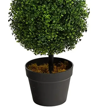 Nearly Natural 3ft Artificial Triple Boxwood Topiary Tree