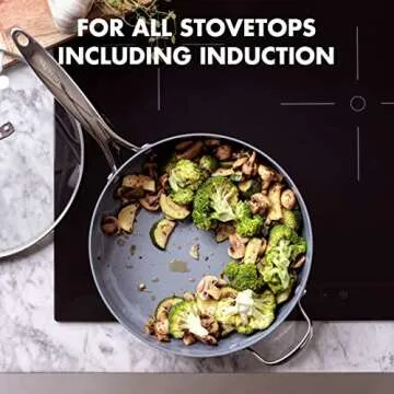 GreenPan Valencia Pro Hard Anodized Healthy Ceramic Nonstick 4.5QT Saute Pan Jumbo Cooker with Lid, PFAS-Free, Induction, Dishwasher Safe, Oven Safe, Gray