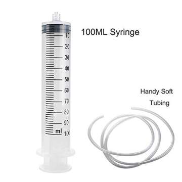 Carejoy 100ml Plastic Syringe with 31.5in Tube
