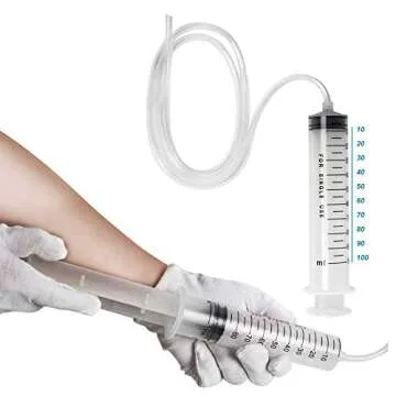 Carejoy 100ml Plastic Syringe with 31.5in Tube