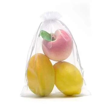50PCS Sheer Organza Gift Bags for Weddings and Parties
