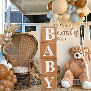 Charming Teddy Bear Baby Shower Blocks for Celebration