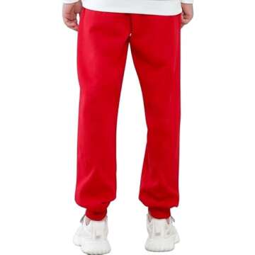 JIAHONG Kids Fleece Sweatpants Soft Brushed Joggers Pants Drawstring Casual Plain Sweatpants for Boys or Girls 3-12Y(red, xs(3-4y)