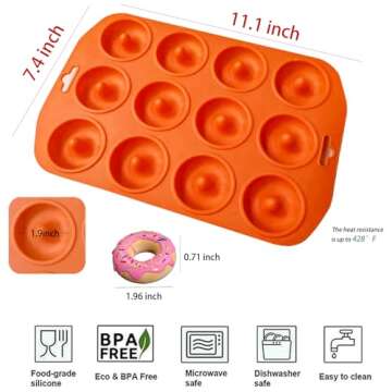 Mini Donut Pan - Silicone 12 Hole Baking Mold