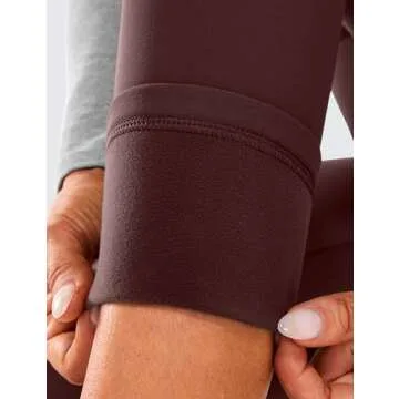 CRZ YOGA Womens Fleece Lined Soft Leggings 26.5" - Lounge Yoga Winter Warm Water Resistant High Waist Casual Thermal Pants Taupe X-Small