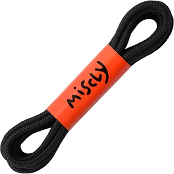 Miscly Round Boot Laces [1 Pair] Heavy Duty and Durable Shoelaces for Boots, Work Boots & Hiking Shoes (Black, 27 inches (69 cm))