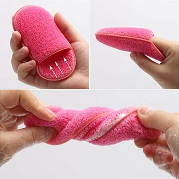 6 Pieces Facial Sponge for Cleansing and Exfoliating, Reusable Makeup Removal Pads Facial Cleansing Brush Face Scrubber Face Wash Sponge