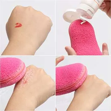 6 Pieces Facial Sponge for Cleansing and Exfoliating, Reusable Makeup Removal Pads Facial Cleansing Brush Face Scrubber Face Wash Sponge