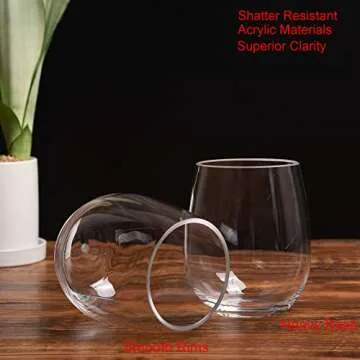 KX-WARE Unbreakable 18-ounce Acrylic Stemless Wine Glasses, set of 4 Clear
